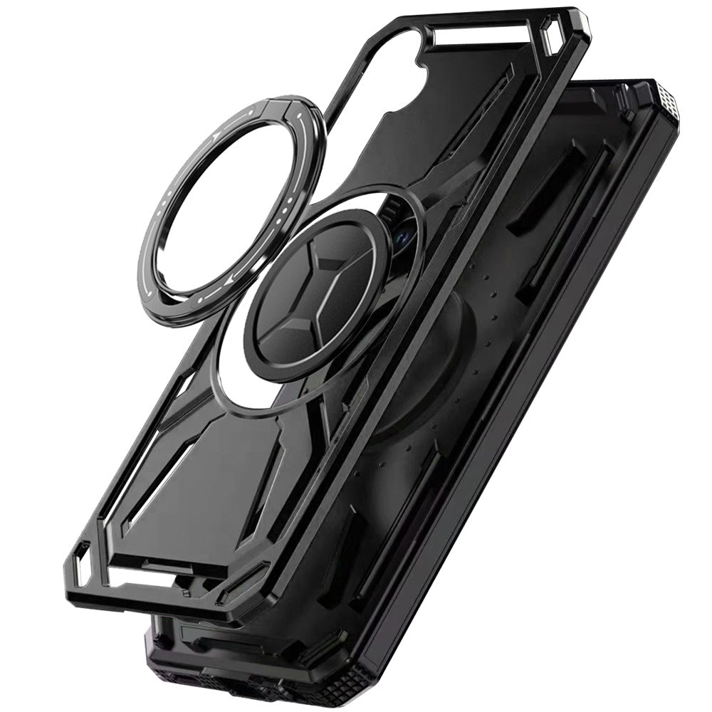 For Samsung Galaxy A17 5G Hybrid Magnetic Ring and 360° Rotational Kickstand with MagSafe Compatible, Military Grade Drop Protection Case Cover