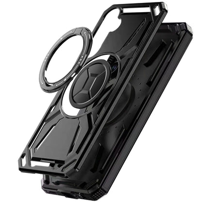For Samsung Galaxy A17 5G Hybrid Magnetic Ring and 360° Rotational Kickstand with MagSafe Compatible, Military Grade Drop Protection Case Cover