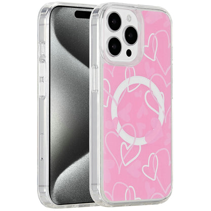 For Apple iPhone 16 Pro Max (6.9") Premium Cute Pattern Design Magnetic Durable Shockproof SlimTPU Hard Back [Compatible with Magsafe] Case Cover