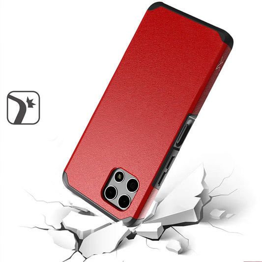 For TCL Revvl 7 5G Slim Tough Shockproof Hybrid with Dual Layer Hard PC + TPU Protection, Armor for Strong Drop & Impact Resistance Case Cover Red