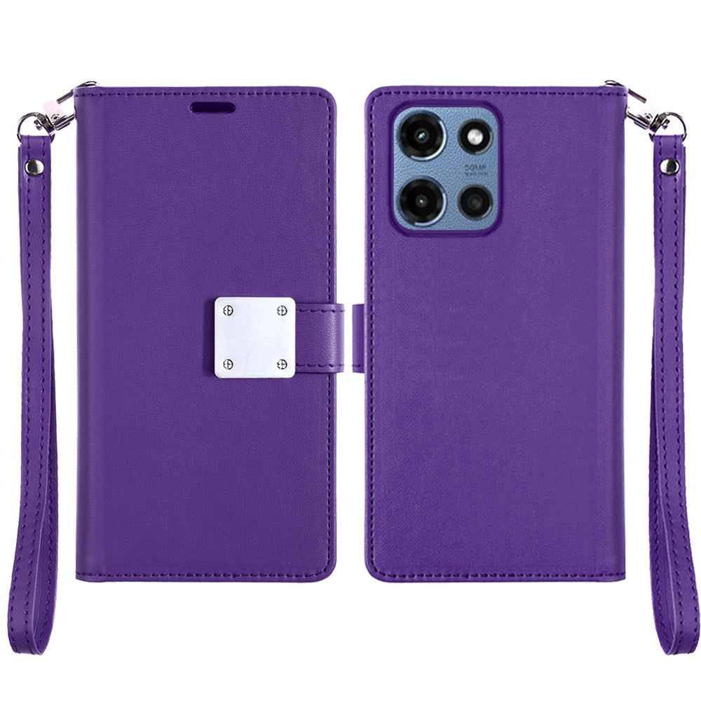 For Motorola Moto G Play 5G 2026 Wallet Cases PU Leather with Credit Card /ID /Cash Holder Slot Dual Flip Book Pouch, Stand and Strap Case Cover