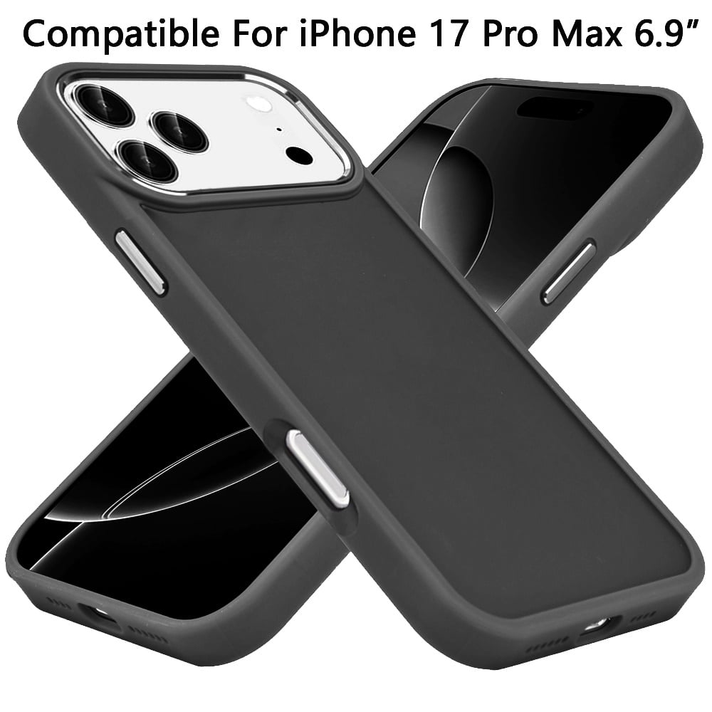 Phone Case for Apple iPhone 17 Pro Max (6.9") Polished Acrylic Hybrid TPU Slim Shockproof Metal Button Thick Durable Grip Camera Protection Anti-Scratch Cover
