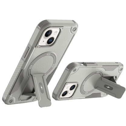 For iPhone 15 Plus (6.7") Magnetic Invisible Kickstand Holder with Magsafe, Slim Fit Shockproof Hybrid Military Grade Heavy Duty Case Cover