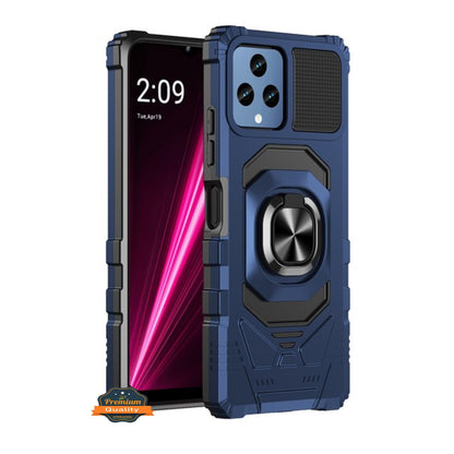 For Motorola Moto G 5G 2025 Hybrid Magnetic Car Mount Ring Kickstand Stand Holder Full-Body Armor Protective [Military Grade] Case Cover