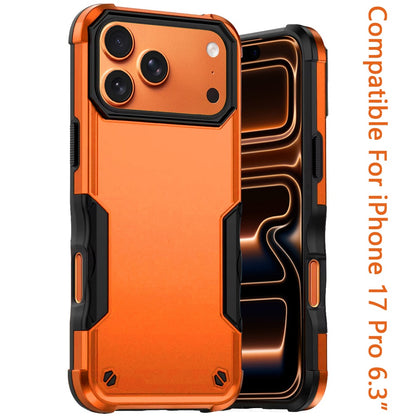 For Apple iPhone 17 Pro (6.3") Slim Tough Shockproof Hybrid Heavy Duty 2in1 Dual Layer TPU Bumper Rugged Rubber Defend Armor Case Cover Cosmic Orange