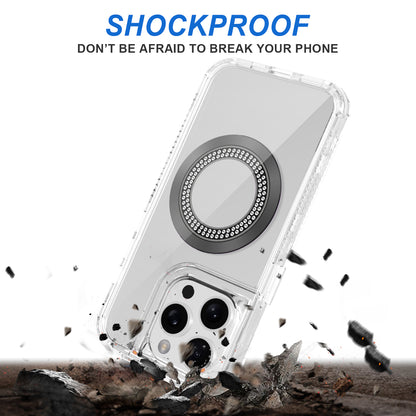 For Samsung Galaxy A37 Magnetic Circle Compatible with Magsafe, Hybrid Chrome 3in1 Transparent Shockproof TPU Bumper Case Cover