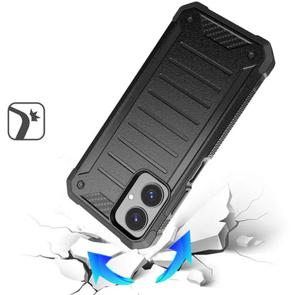 For Cricket Icon 2026 Tough Lined Design Hybrid Shockproof Protective Rugged TPU Hard PC with Durable Grip Case Cover
