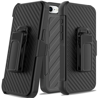 Premium Tough Hybrid Case with Belt Clip Holster, Shockproof Rugged Design, Textured 2in1 Non-Slip