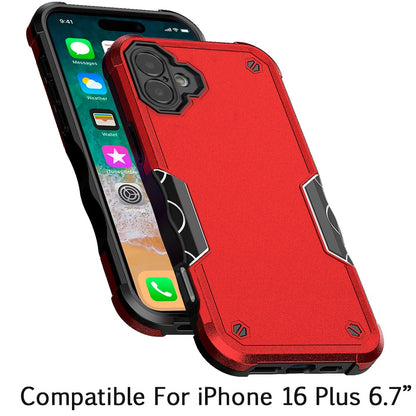 For Apple iPhone 16 Plus (6.7") Slim Tough Shockproof Hybrid Heavy Duty Dual Layer TPU Bumper Rugged Rubber Armor Case Cover