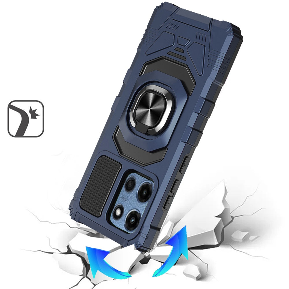 For Motorola Moto G 5G 2025 Hybrid Dual Layer with 360° Rotate Magnetic Ring Stand Holder Kickstand TPU Rugged PC Shockproof Case Cover