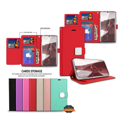 For Samsung Galaxy A37 5G PU leather Wallet 6 Card Slots folio with Wrist Strap & Kickstand Pouch Flip Shockproof Case Cover
