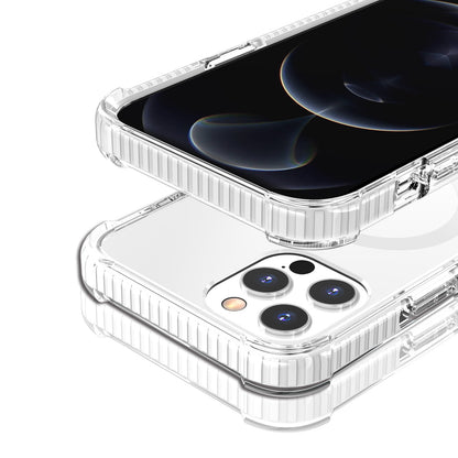 For Apple iPhone 16 Plus (6.7") Hybrid Acrylic Transparent Hard PC + TPU Color Frame Bumper Compatible with MagSafe Case Cover