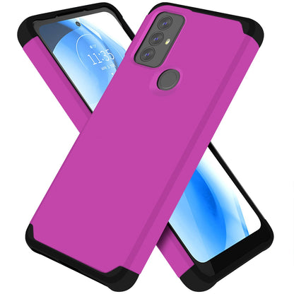 For TCL K32 5G Ultra Slim Corner Protection Shock Absorption Hybrid Dual Layer Hard PC + TPU Rubber Armor Defender Case Cover Fuchsia Pink