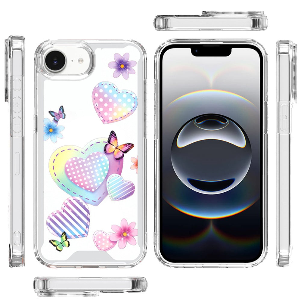 For Apple iPhone 17E /16E Beautiful TPU Design, Slim Shockproof Soft Cover for Women and Girls, Stylish Protective Case Cover