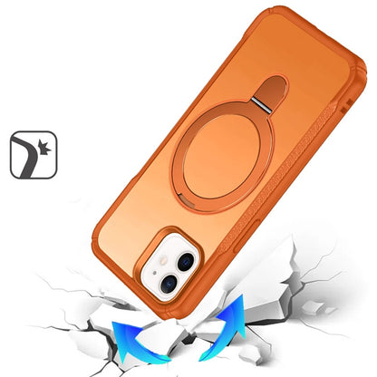 For iPhone 12 / iPhone 12 Pro (6.1") Matte Finish Magnetic Ring Hybrid Protective Invisible Kickstand Magsafe Compatible Case Cover Cosmic Orange