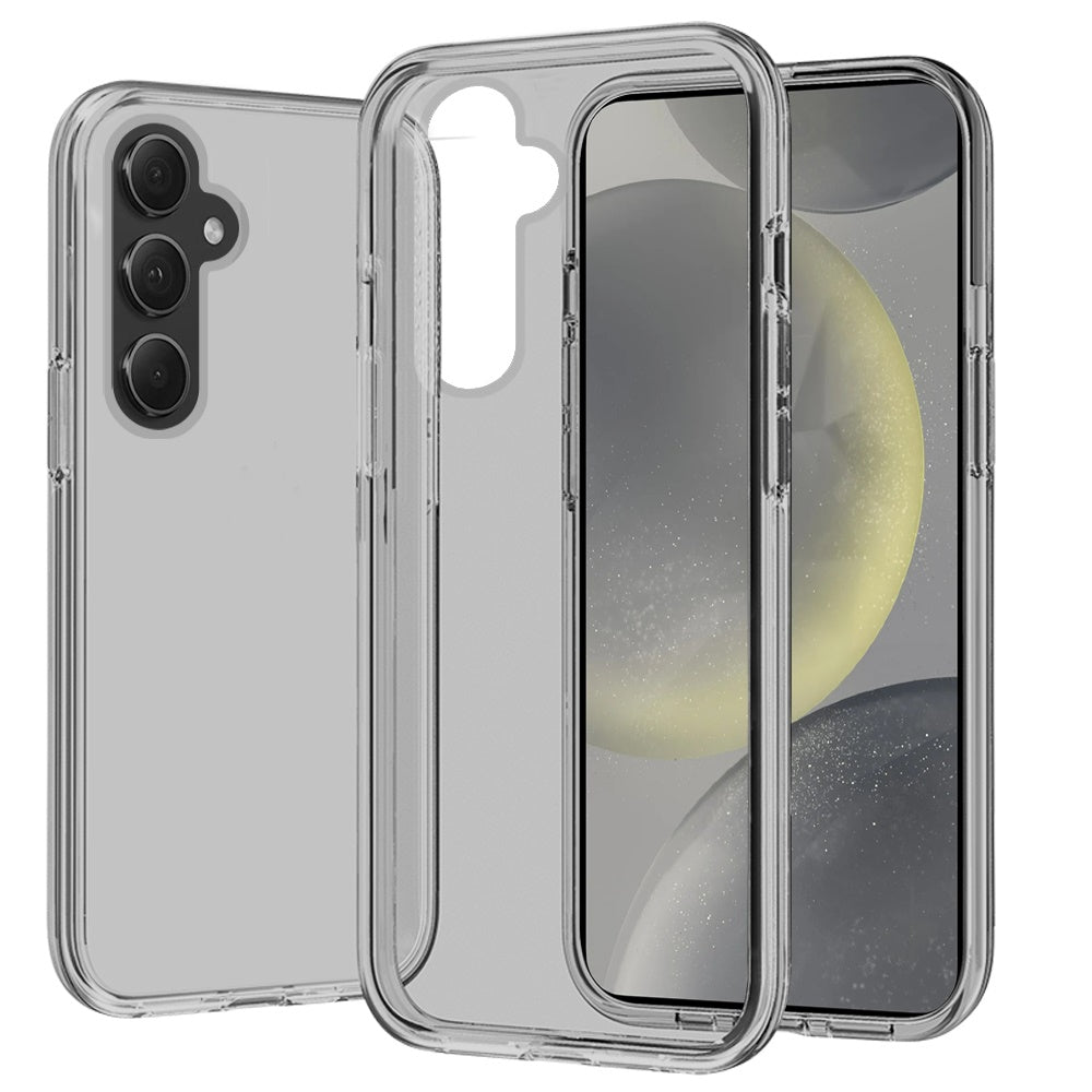 For Samsung Galaxy S24+ Plus Transparent Shock Absorption PC + TPU Rubber Gel Thick 3mm Hybrid Silicone Slim Fit Back Case Cover Smoke