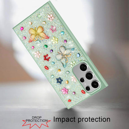 For Samsung Galaxy S23 Ultra Diamond Butterfly 3D Glitter Bling Design, Slim Hybrid Sparkle Protective Cover TPU for Women Girls Case Cover