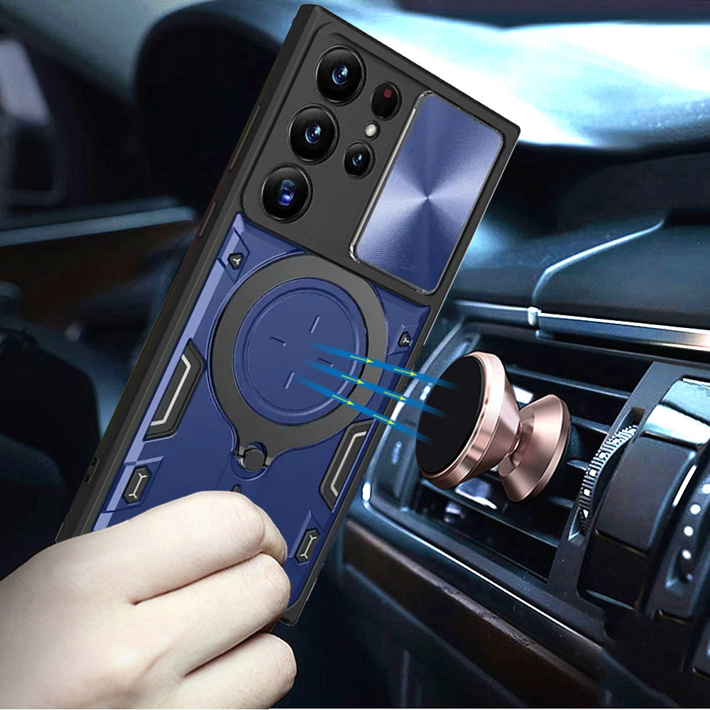 For Apple iPhone 17 Pro Max Hybrid Magnetic 360° Ring Kickstand, MagSafe Compatible, Durable Full Camera Lens Protection Case Cover