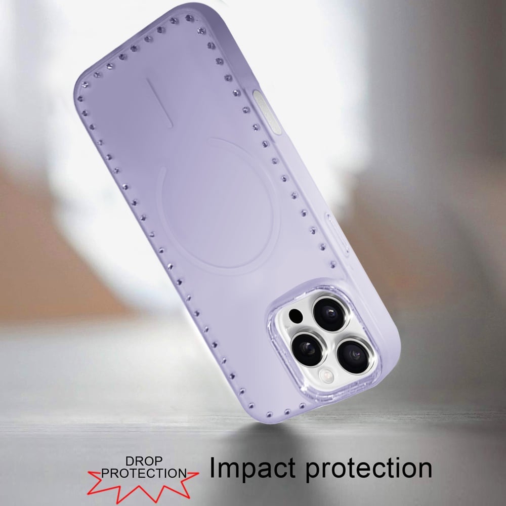 Phone Case for Apple iPhone 16 Pro Max Magnetic Frosted Diamond Bling Edge Hybrid Shockproof Protective Matte Grip Durable Anti Scratch Premium Slim Cover