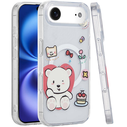 For Apple iPhone 17 Stylish Pattern Fashion IMD Printed Design TPU Slim Shockproof Protective with Magnetic Back Case Cover