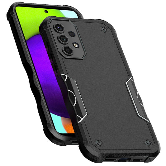 For Samsung Galaxy A52 5G Slim Tough Shockproof Hybrid Heavy Duty 2in1 Dual Layer TPU Bumper Rugged Rubber Defend Armor Case Cover Black