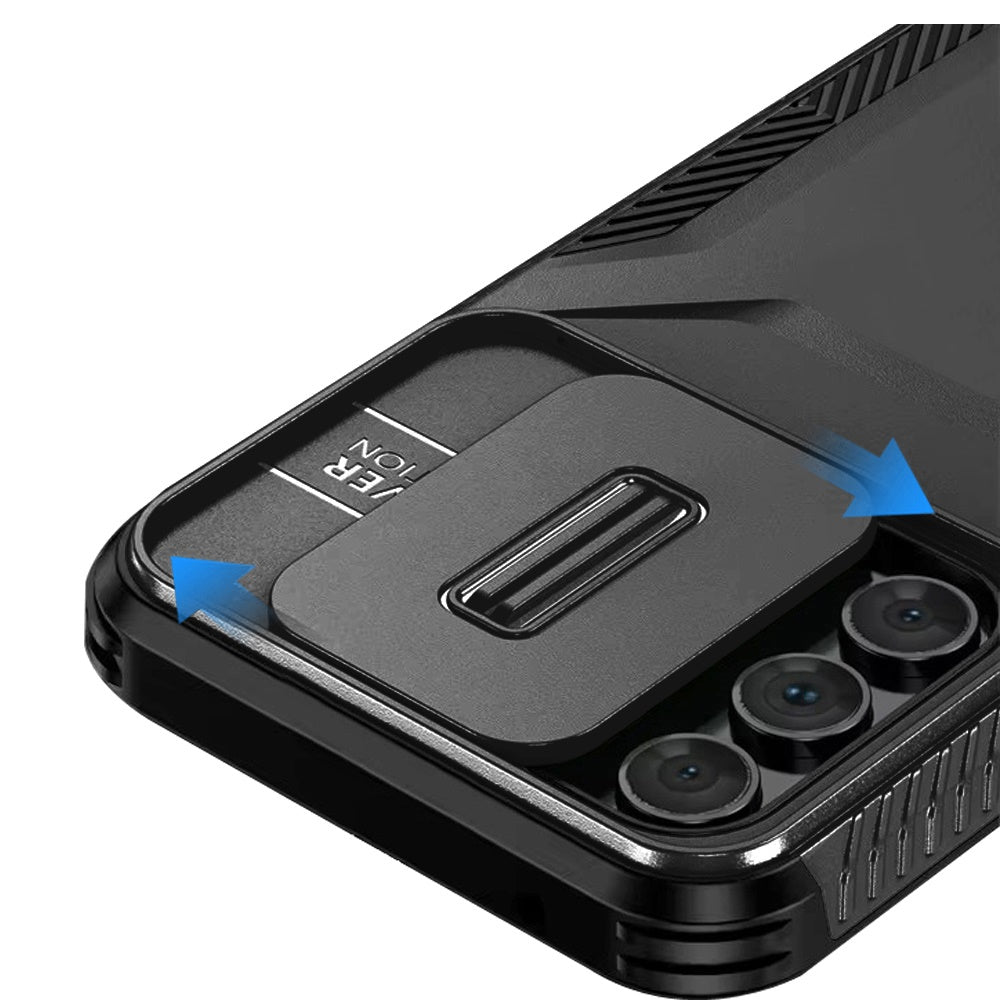 For Samsung Galaxy S26 Slim Fit Shockproof Hybrid with Slide Camera Window Covering, Rugged Tpu Silicone Hard PC Bumper Case Cover