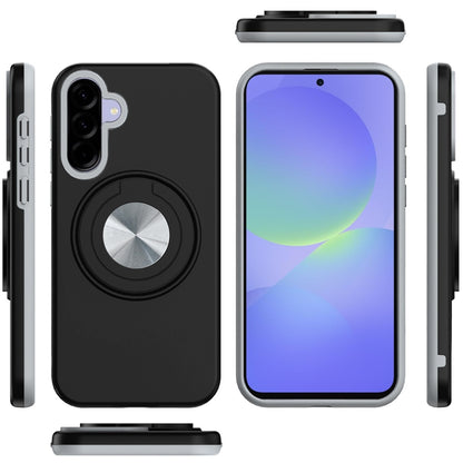 For Samsung Galaxy A37 Metal Matte Hybrid with Invisible Rotational Ring Stand, Car Mount Friendly, Military Grade Slim Fit Sturdy Case Cover