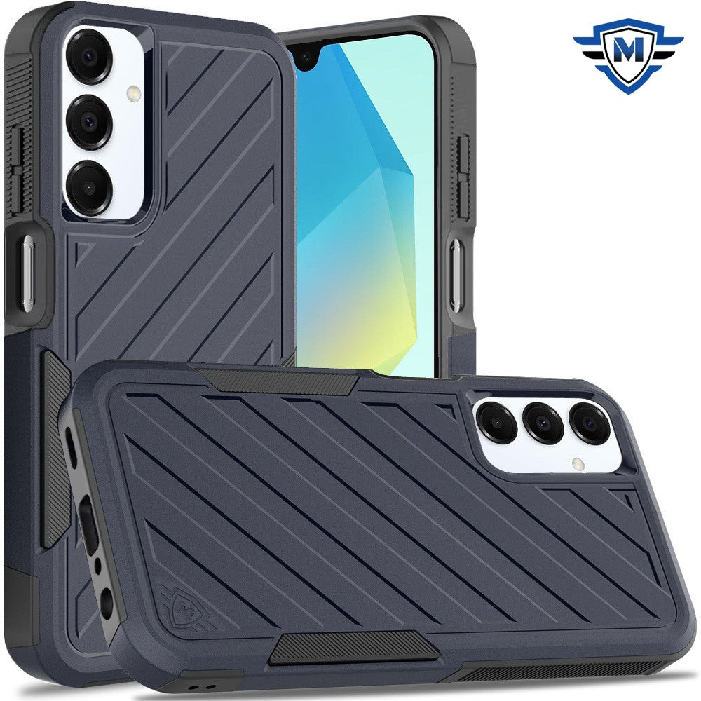 For Samsung Galaxy A16 5G Premium Design Hybrid lined Shockproof Rugged Textured 2in1 Hard PC & Silicone TPU Non Slip Tough Case Cover