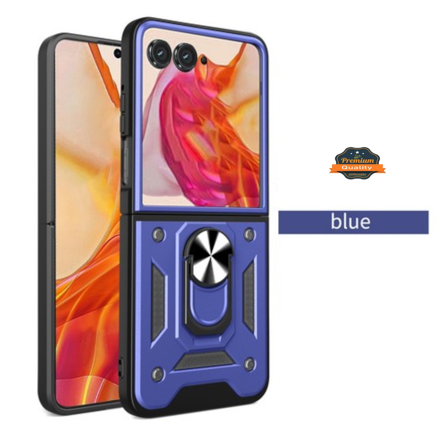 For Apple iPhone 17 Pro Shockproof Hybrid Dual Layer PC + TPU with Metal Ring Kickstand Heavy Duty Armor Shell Case Cover