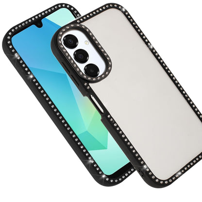 For Samsung Galaxy A16 5G Diamond Full Rhinestone Clear Hybrid Protective, Sparkly Bling Transparent Shockproof Bumper All Around Case Cover
