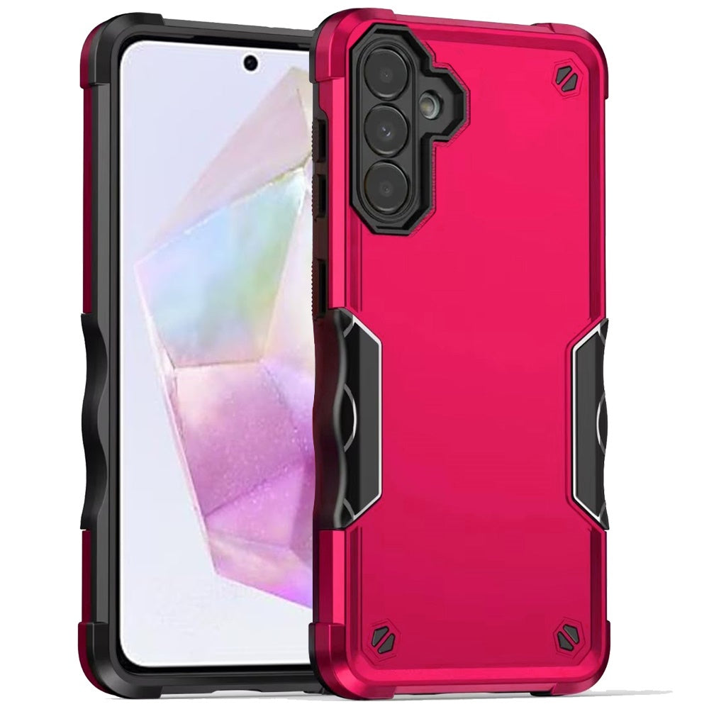For Samsung Galaxy A35 Slim Fit Back Hybrid Lightweight Shockproof 2-in-1 Hybrid Hard PC Bumper Frame Armor Protection Case Cover Hotpink