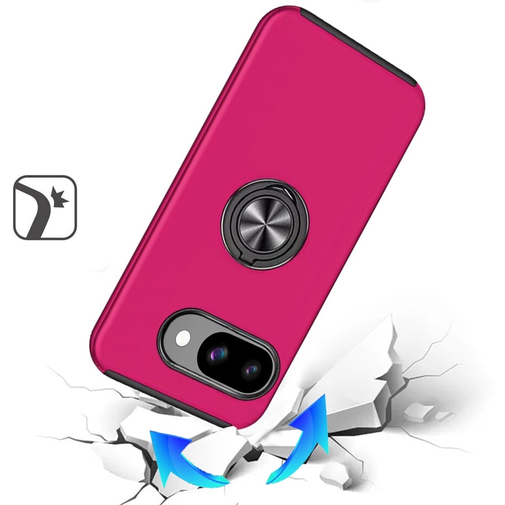 Phone Case for Google Pixel 10A Invisible Ring Stand Shockproof Anti Slip Durable Grip Protective Hybrid Slim Fit Magnetic Car Mount Holder Cover