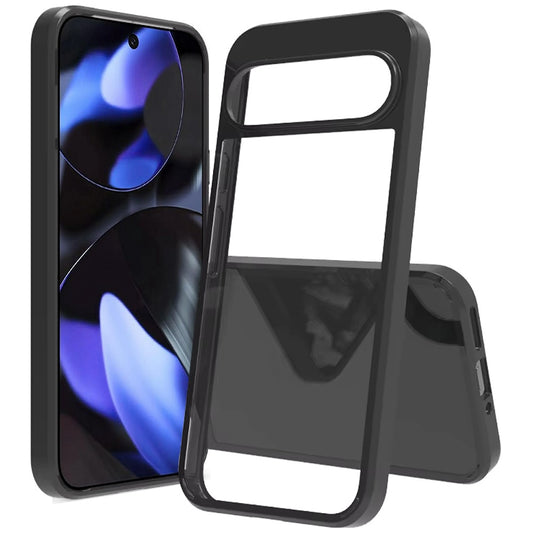 For Google Pixel 10 /Pixel 10 Pro Hybrid Slim Crystal Clear, Shock-Absorption Durable Bumper TPU + Hard PC Back, Transparent Design Case Cover Black