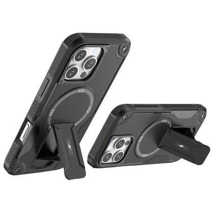 For iPhone 16 Pro Max (6.9") Magnetic Invisible Kickstand Holder with Magsafe, Slim Fit Shockproof Hybrid Military Grade Heavy Duty Protector