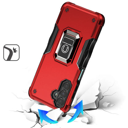 For Samsung Galaxy A17 5G Hybrid Stand Magnetic Ring Holder Kickstand Heavy Duty Rugged Drop Silicone & Hard PC Shockproof Case Cover