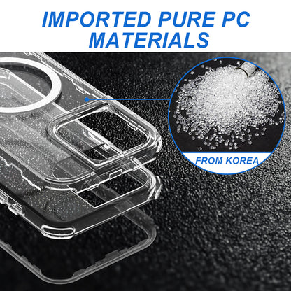 For Samsung Galaxy S25 Ultra Magnetic Circle Compatible with Magsafe, Bling Glitter Sparkle 3-in-1 Hybrid Shockproof TPU Bumper Case Cover