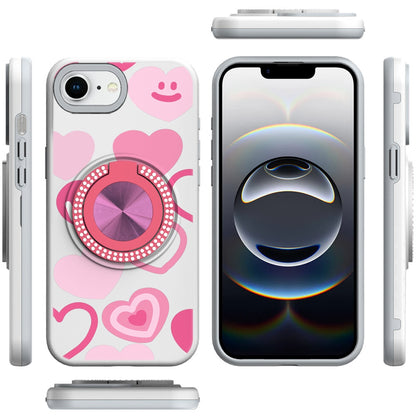 Pattern Design Hybrid with Invisible Ring Stand & Magnetic Back, Shockproof Protective Grip
