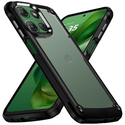 Hybrid Transparent Rubber with Metal Buttons & Camera Edges Hard TPU Corner Frame Bumper