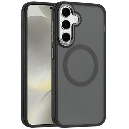 For Apple iPhone 17E /16E Frosted Translucent Back Hybrid Case with Magnetic Circle; MagSafe Compatible, Military Grade Shockproof, Slim Design Case Cover Black