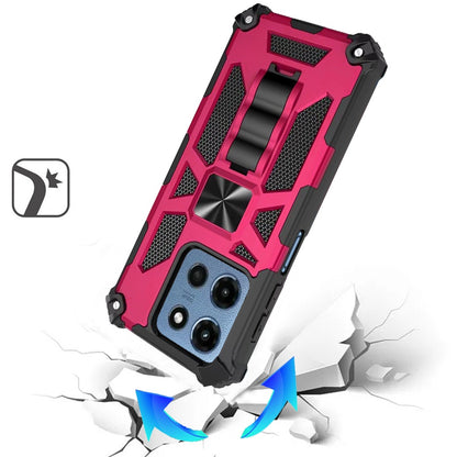 For Motorola Moto G 5G 2026/2025 Hybrid Shockproof [Military Grade] Rugged Protective with Magnetic Car Mount & Invisible Stand Case Cover Cosmic Orange
