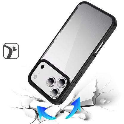 For Apple iPhone 17 Pro (6.3") Hybrid Transparent HQ Slim Shockproof Clear Protective Thick 2.0mm TPU Frame Case Cover Black