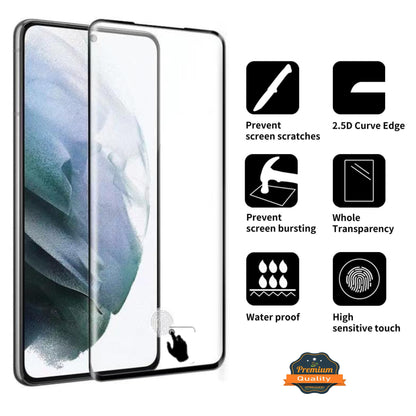 For Samsung Galaxy S21+ Plus Tempered Glass Screen Protector Supports Fingerprint Recognition, Case-Friendly, HD Clarity Protector Clear Black