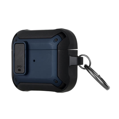 For Apple Airpods 4 ShockProof Hybrid With Metal Hook Carabiner & Switch Closure Full-Body TPU Rugged Protective Case Cover