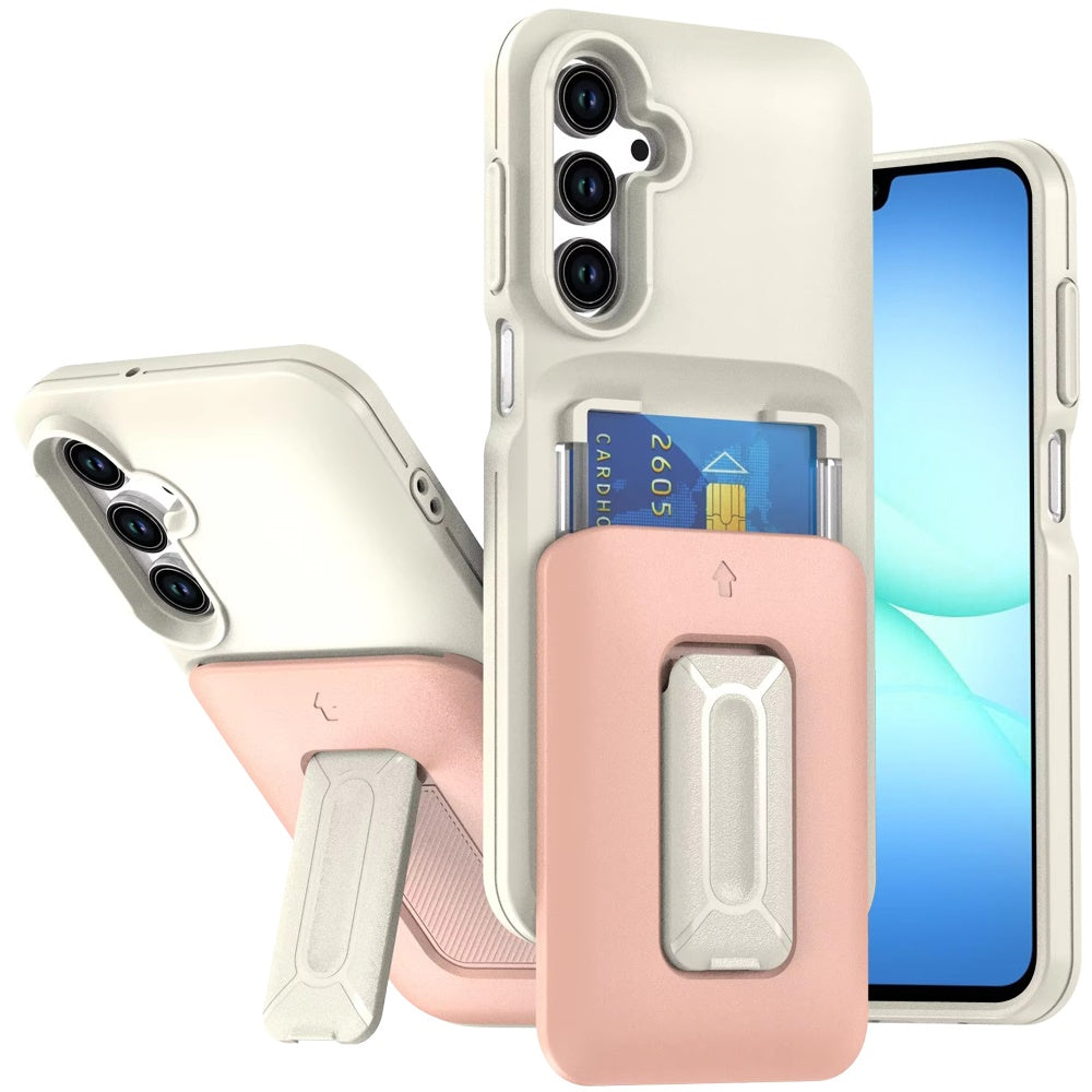 For Samsung Galaxy A17 5G Wallet Case with 2- Credit Card Holder, Wrist Strap & Kickstand Hybrid Shockproof TPU Case Cover