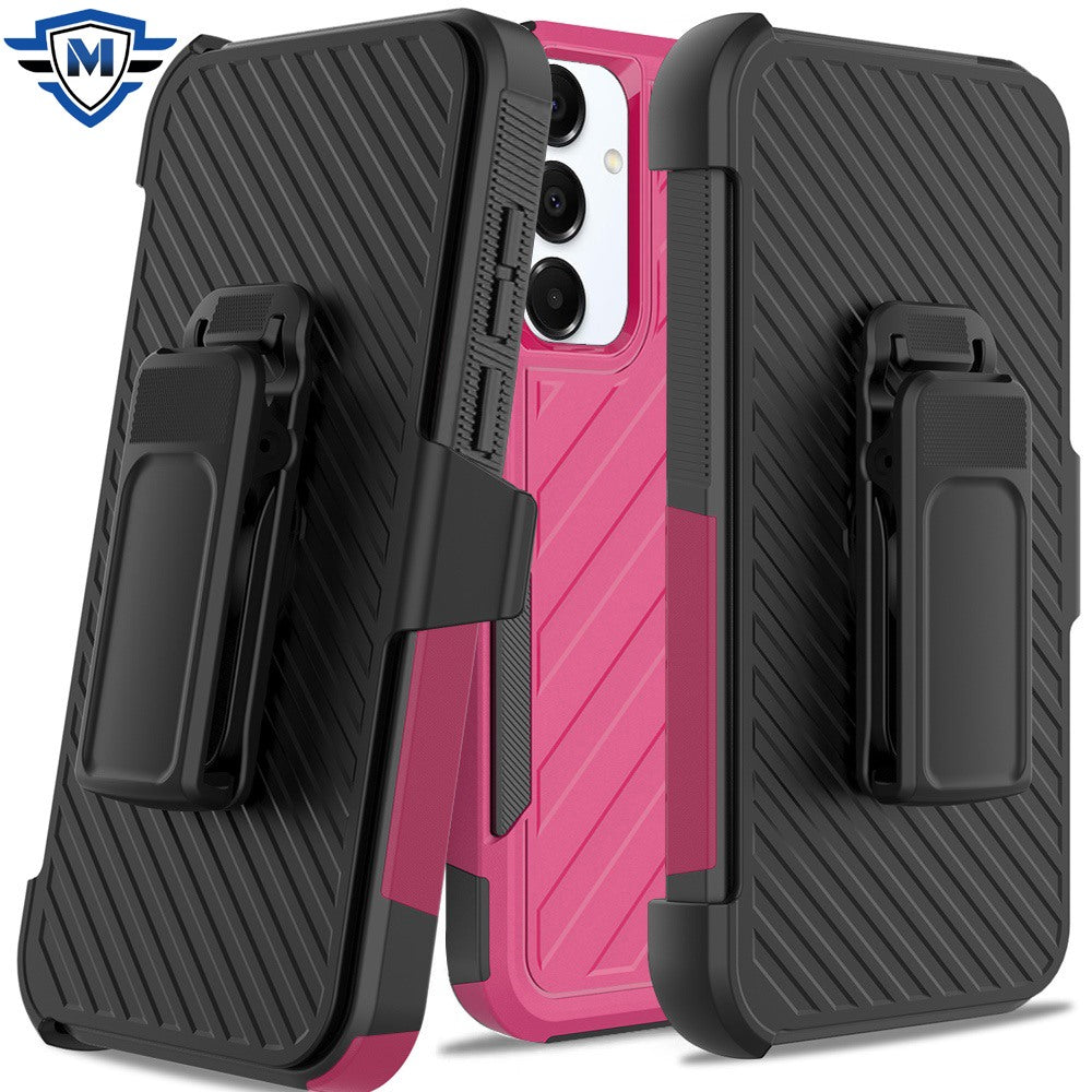 For Samsung Galaxy A26 Premium Tough Hybrid Case with Belt Clip Holster, Shockproof Rugged Design, Textured 2in1 Non-Slip Case Cover