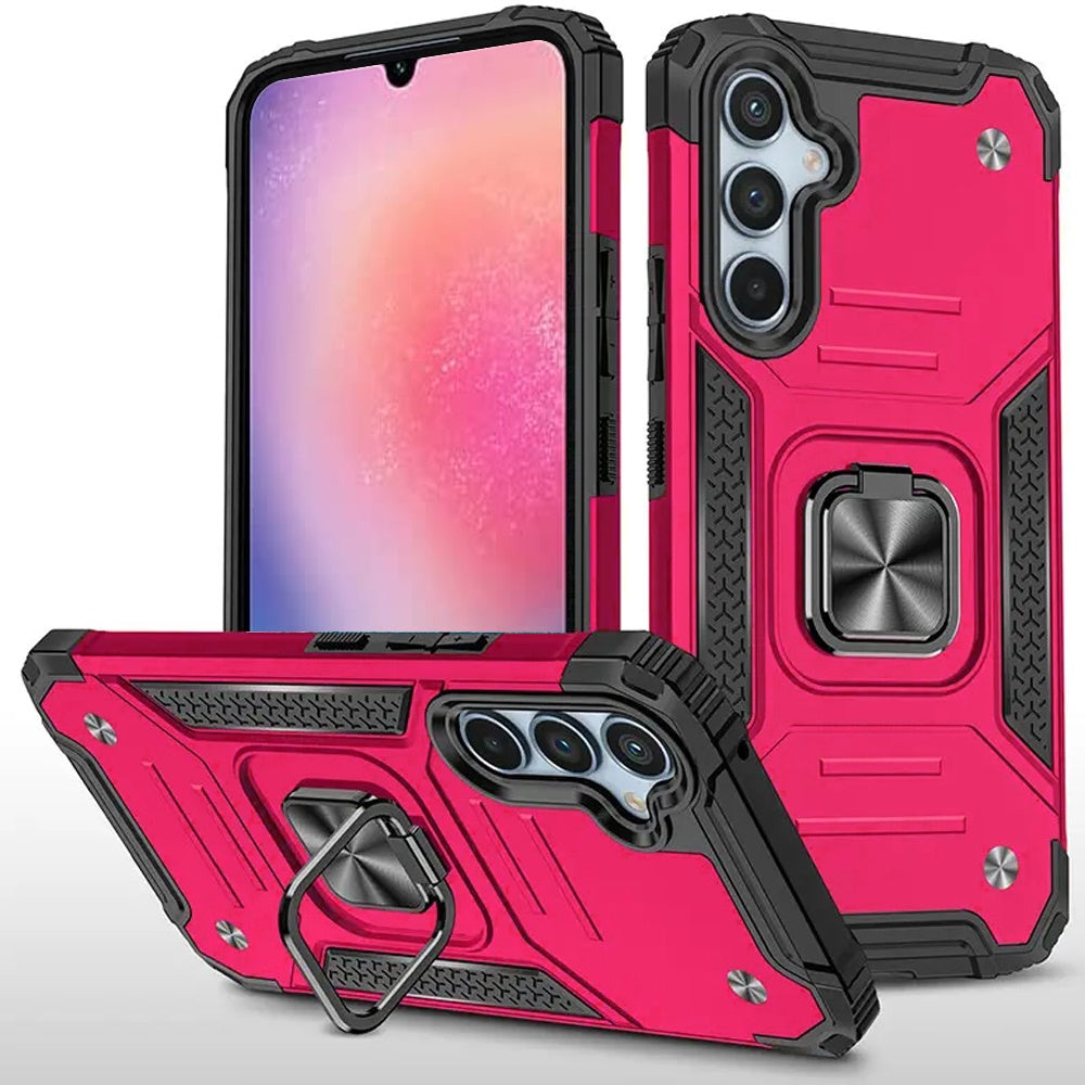 For Samsung Galaxy A26 Armor Hybrid Magnetic Stand with Ring Holder Kickstand Shockproof Heavy-Duty Durable Rugged TPU Dual Layer Case Cover