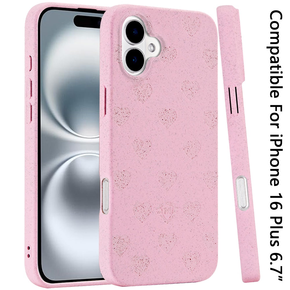 For Apple iPhone 16 Plus (6.7") Eco Friendly Bio-Degradable Design Hybrid Cases Slim Fit Soft TPU Drop Protection Rubber printed Case Cover