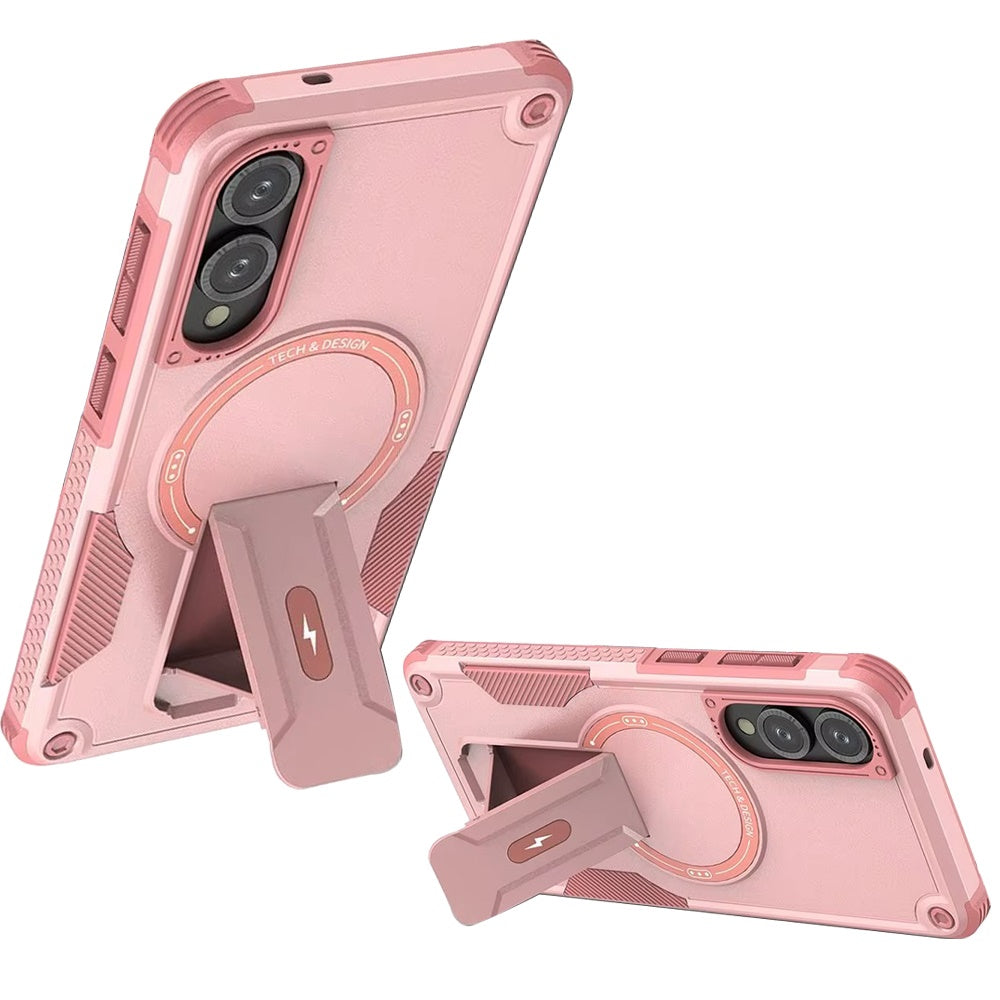 For Samsung Galaxy S25 EDGE Magnetic Invisible Kickstand Holder with Magsafe, Slim Fit Shockproof Hybrid Military Grade Heavy Duty Case Cover