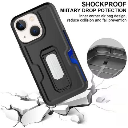 For Motorola Moto G Stylus 5G 2025 Hybrid Wallet Case with Invisible ID Card Slot, Kickstand, Holster Belt Clip, Heavy-Duty Protection Case Cover Black