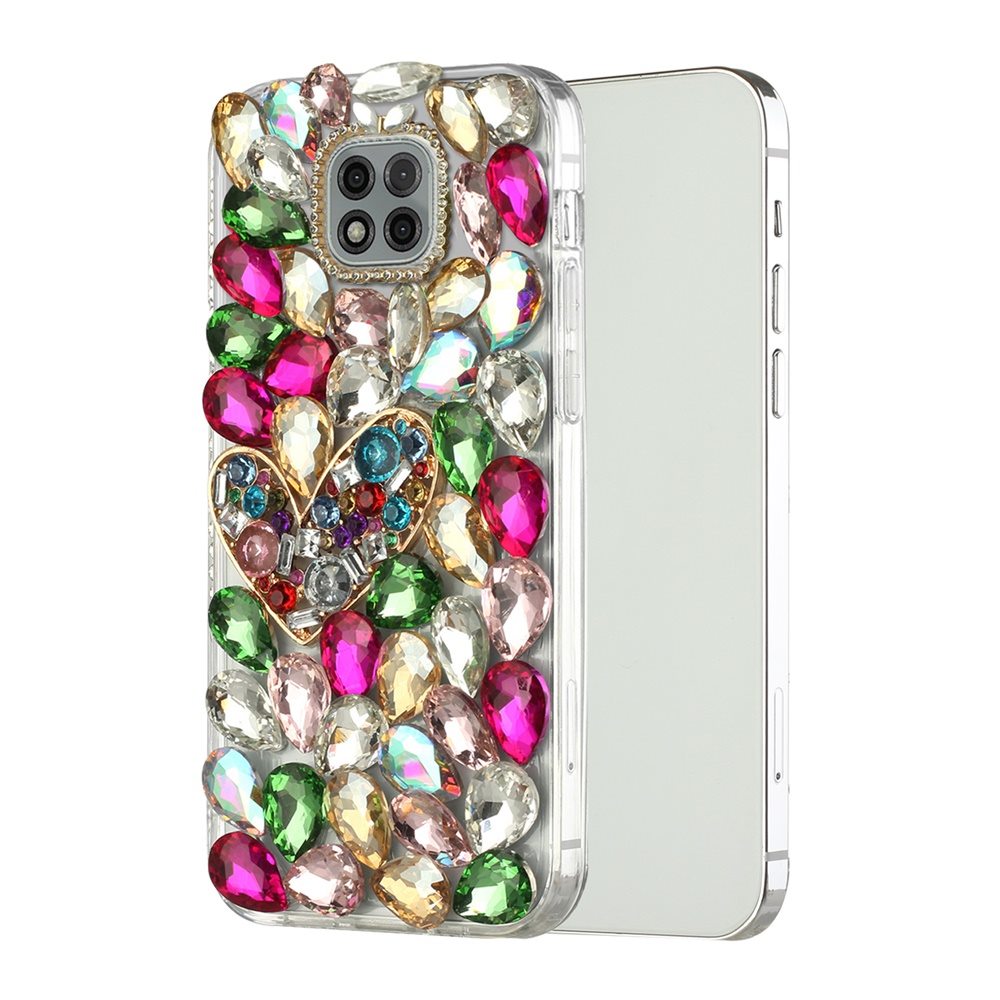 For Samsung Galaxy Z Flip 7 FE Bling Crystal 3D Full Diamonds Luxury Sparkle Rhinestone Hybrid Protective Case Cover Colorful Heart
